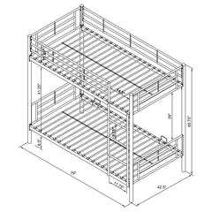 Hayward Silver Twin / Twin Bunk Bed - furniture place usa