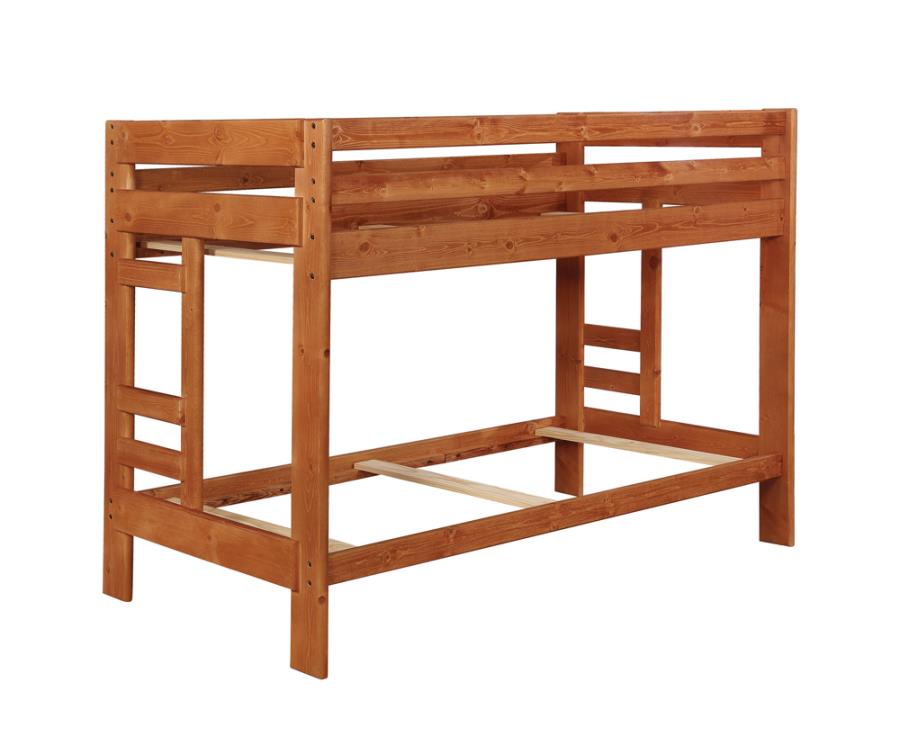 Wrangle Hill Brown Twin / Twin Bunk Bed - furniture place usa