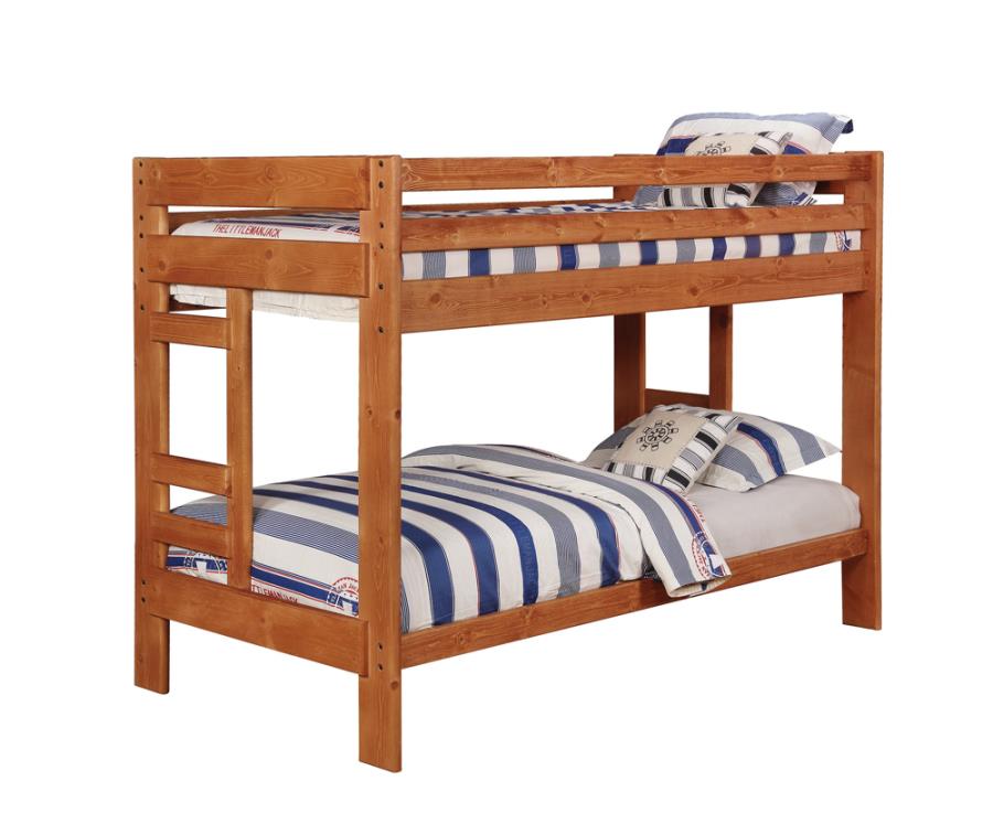 Wrangle Hill Brown Twin / Twin Bunk Bed - furniture place usa