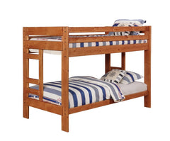 Wrangle Hill Brown Twin / Twin Bunk Bed - furniture place usa