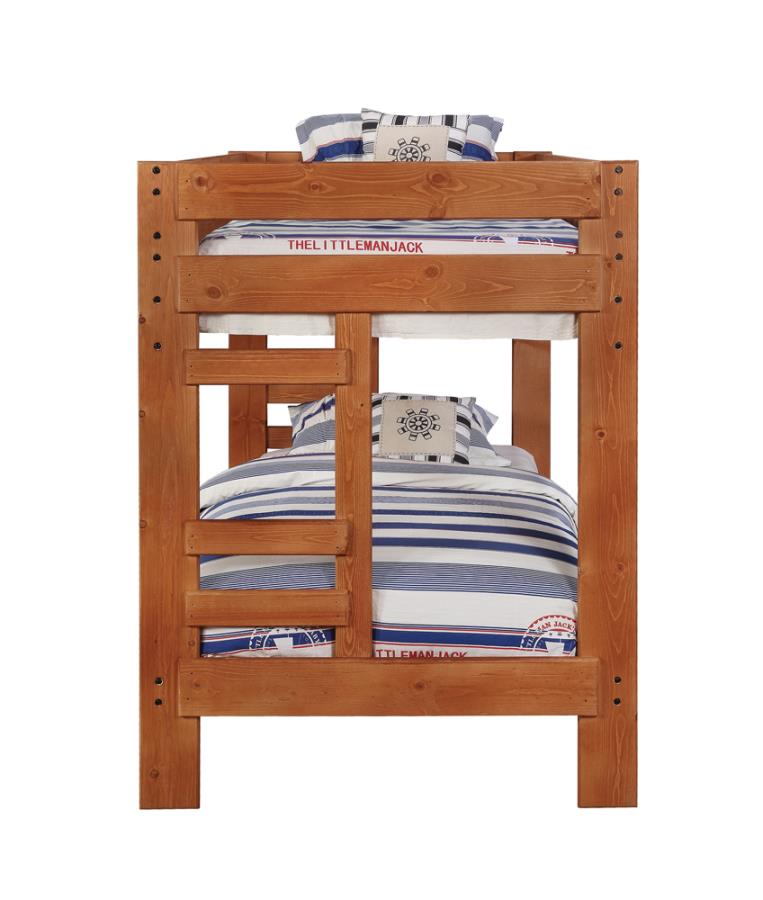 Wrangle Hill Brown Twin / Twin Bunk Bed - furniture place usa