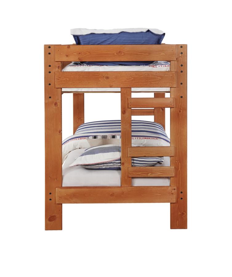 Wrangle Hill Brown Twin / Twin Bunk Bed - furniture place usa