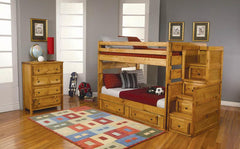 Wrangle Hill Brown Twin / Twin Bunk Bed - furniture place usa