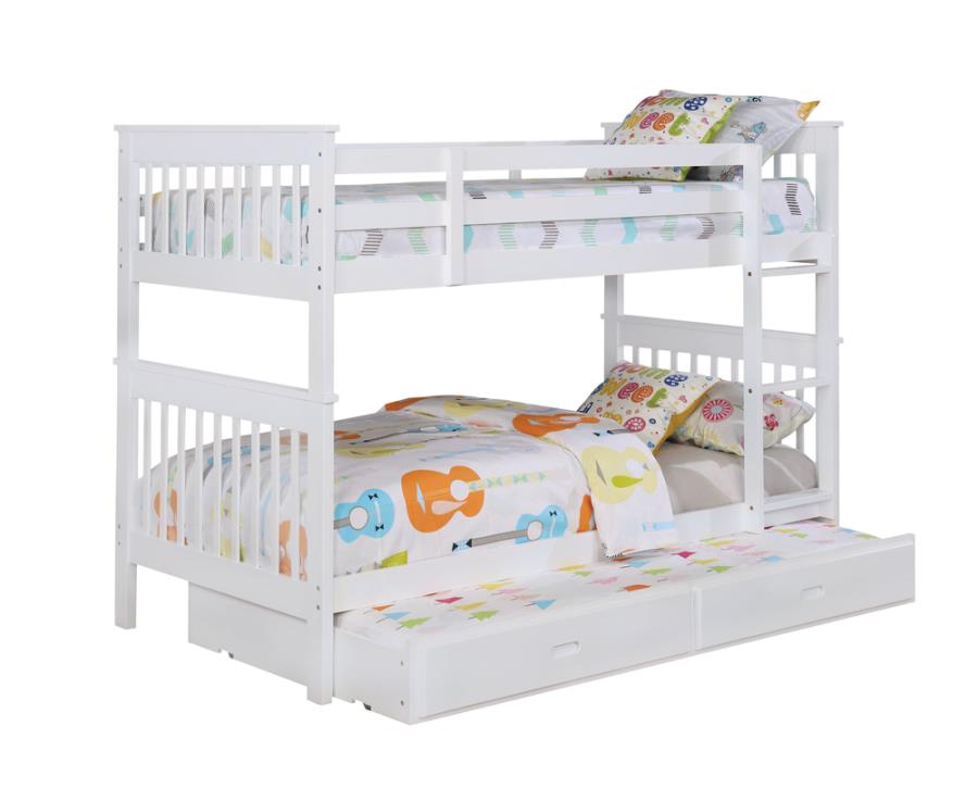 Chapman White Twin / Twin Bunk Bed - furniture place usa