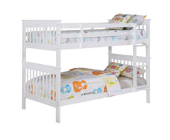 Chapman White Twin / Twin Bunk Bed - furniture place usa