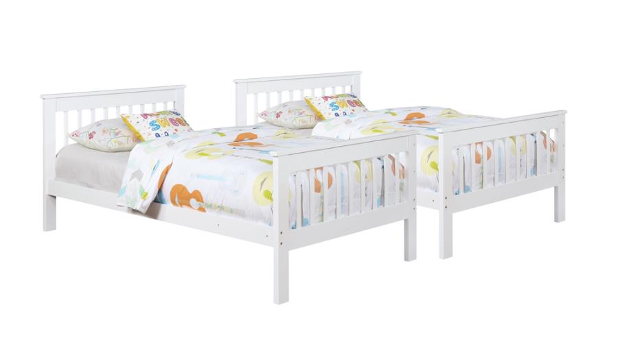 Chapman White Twin / Twin Bunk Bed - furniture place usa