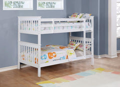 Chapman White Twin / Twin Bunk Bed - furniture place usa