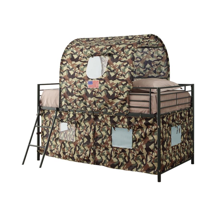 Camouflage Green Twin Workstation Loft Bed - furniture place usa