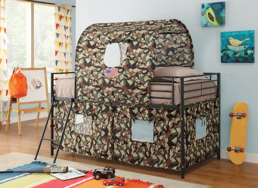 Camouflage Green Twin Workstation Loft Bed - furniture place usa