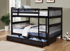 Chapman Black Full / Full Bunk Bed - furniture place usa