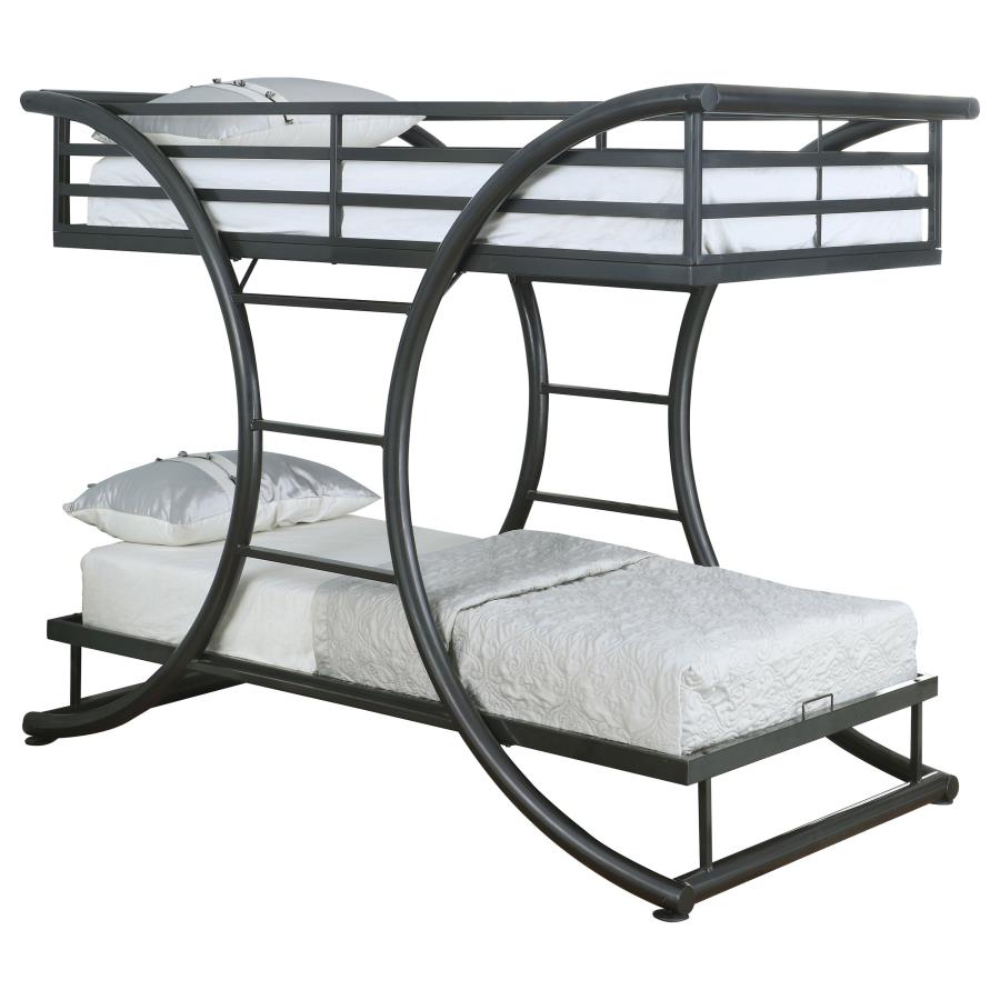 Stephan Grey Twin / Twin Bunk Bed - furniture place usa