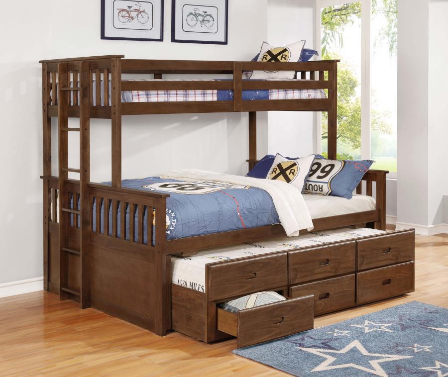 Atkin Brown Twin Xl / Queen Bunk Bed - furniture place usa