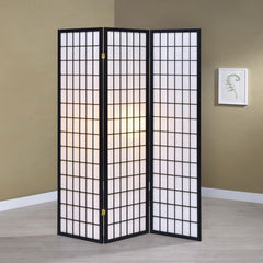 Carrie Black 3 Panel Room Divider - furniture place usa