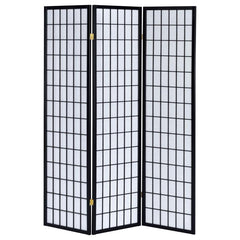 Carrie Black 3 Panel Room Divider - furniture place usa