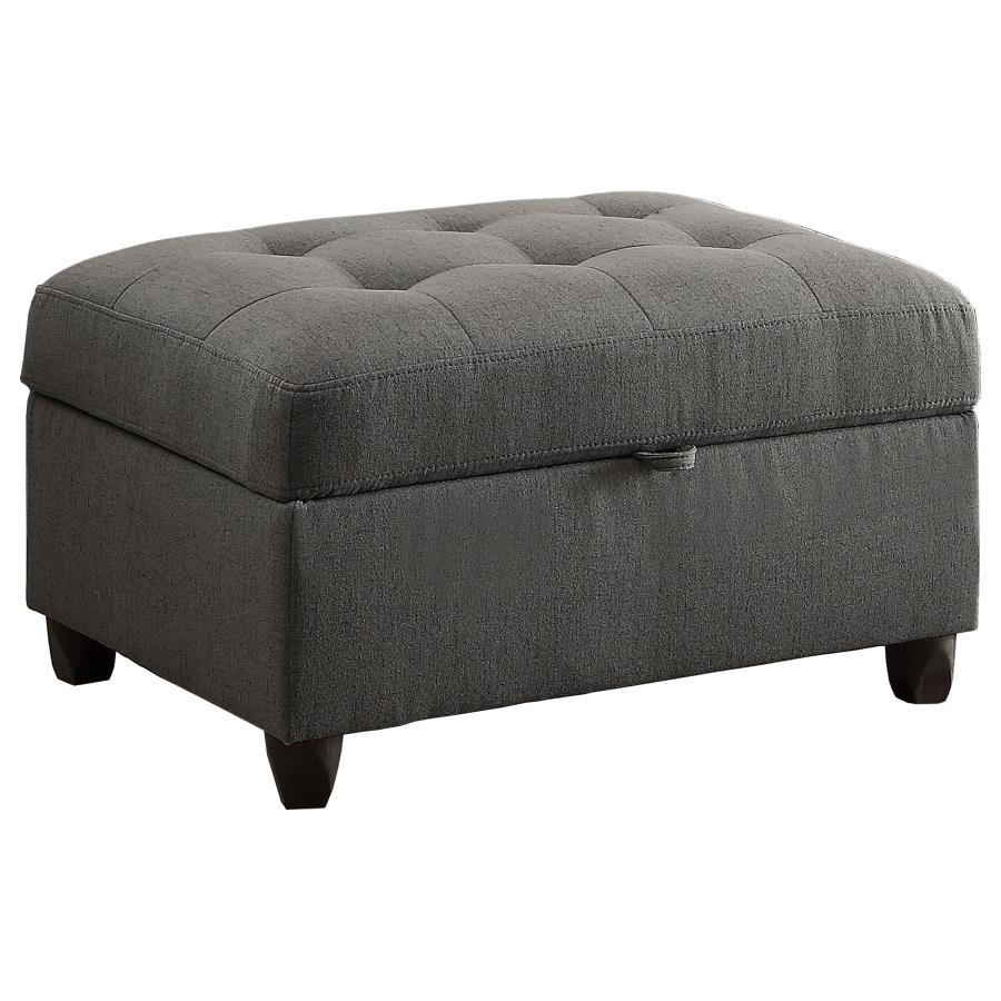 Stonenesse Grey Storage Ottoman - furniture place usa