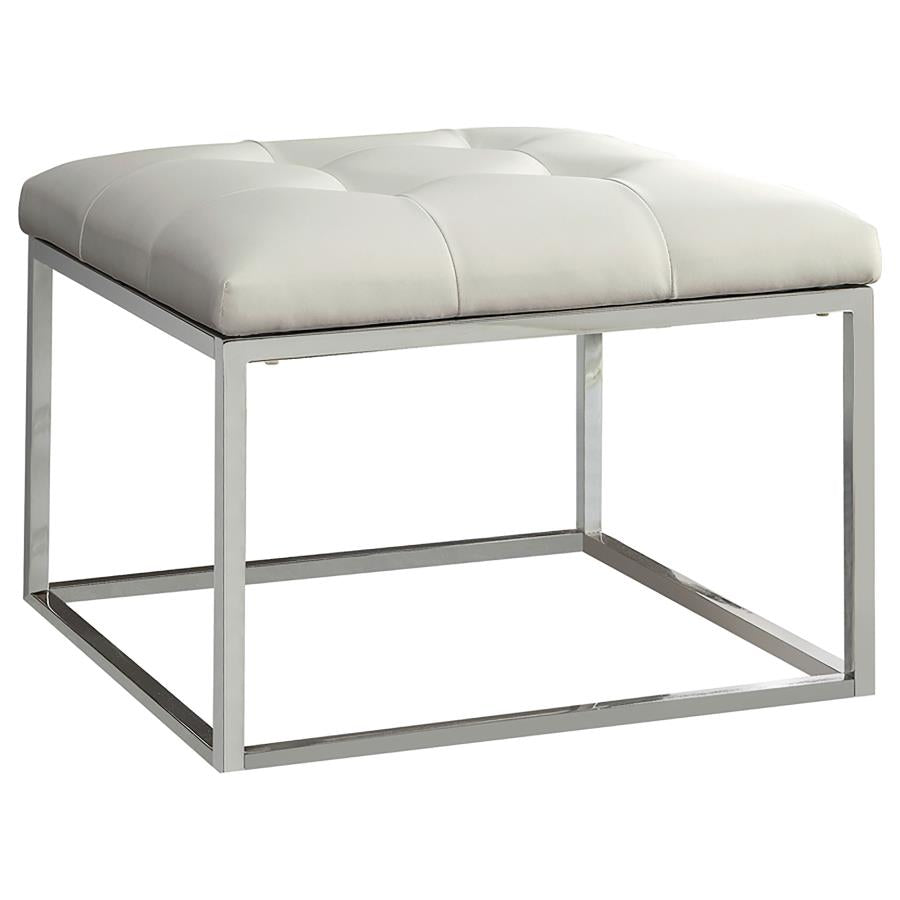 Swanson White Ottoman - furniture place usa