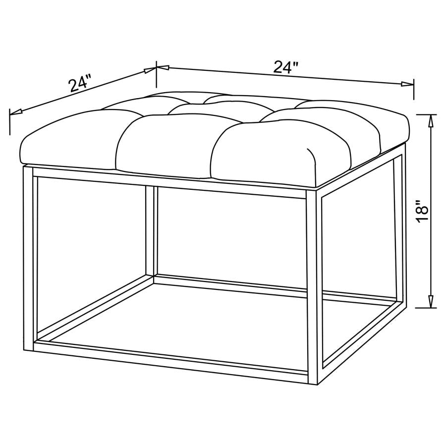 Swanson White Ottoman - furniture place usa