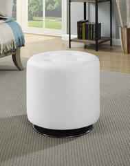 Bowman White Accent Stool - furniture place usa