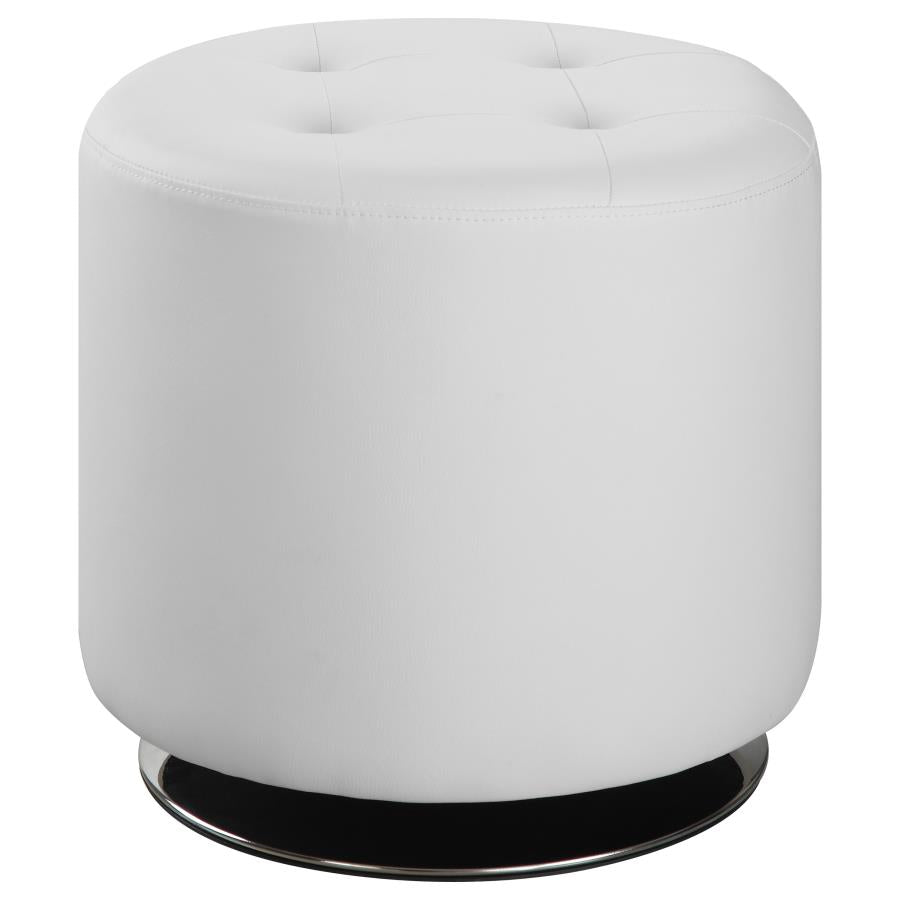 Bowman White Accent Stool - furniture place usa