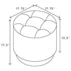 Bowman White Accent Stool - furniture place usa