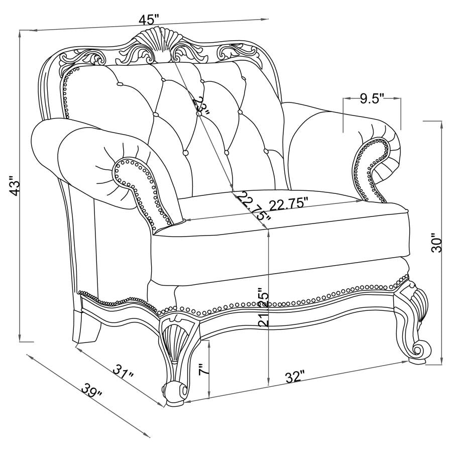 Victoria Brown Chair - furniture place usa