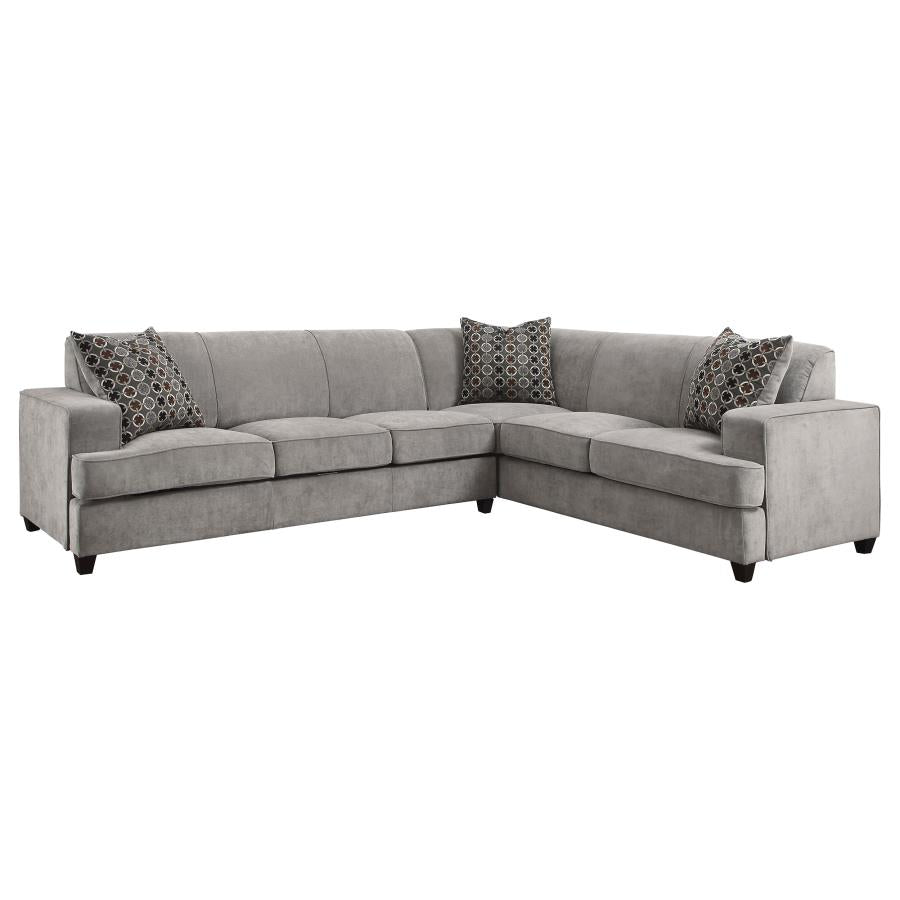 Tess Grey Sleeper Sectional - furniture place usa