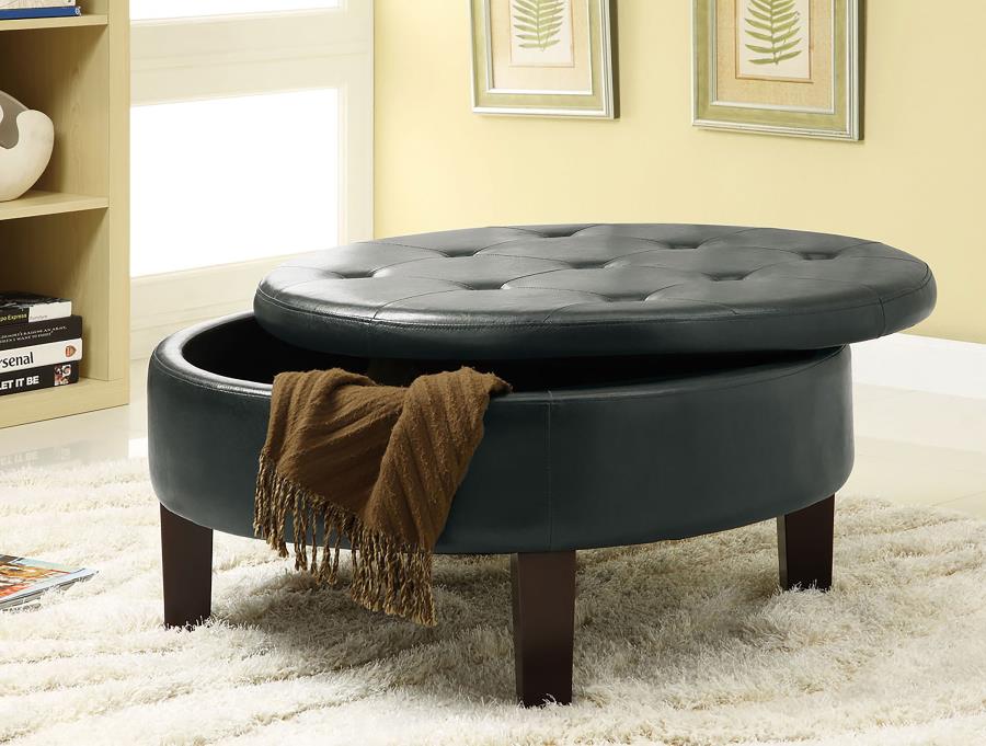 Reginald Brown Storage Ottoman - furniture place usa