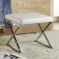 Rita White Ottoman - furniture place usa