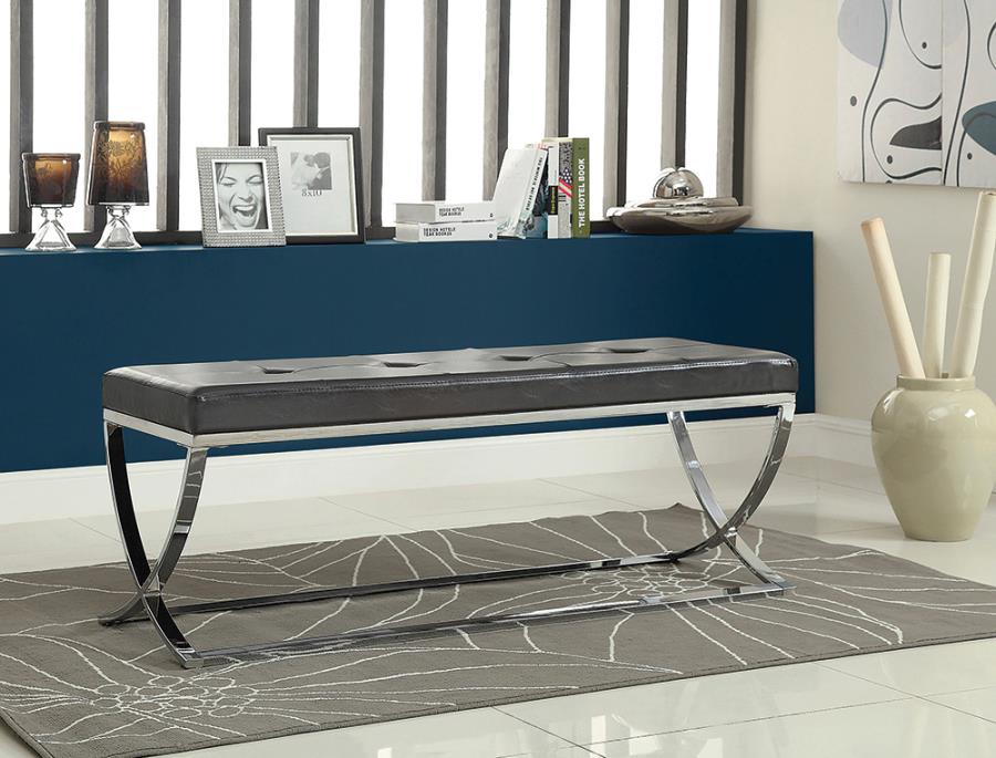 Walton Black Bench - furniture place usa