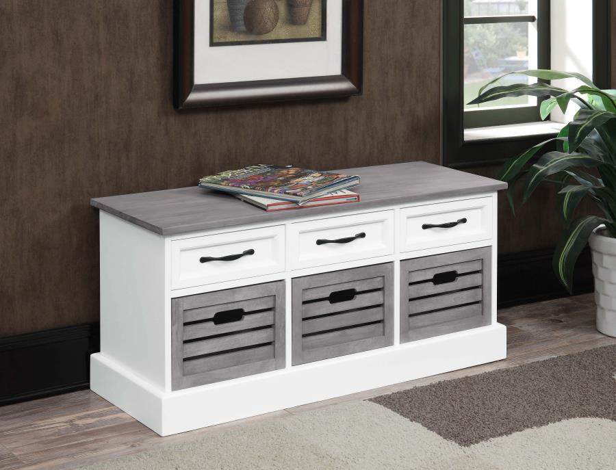 Alma Grey Storage Bench - furniture place usa