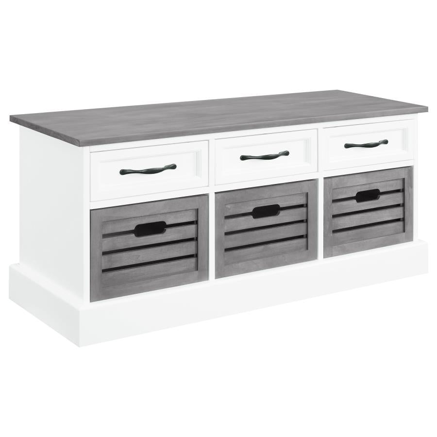 Alma Grey Storage Bench - furniture place usa