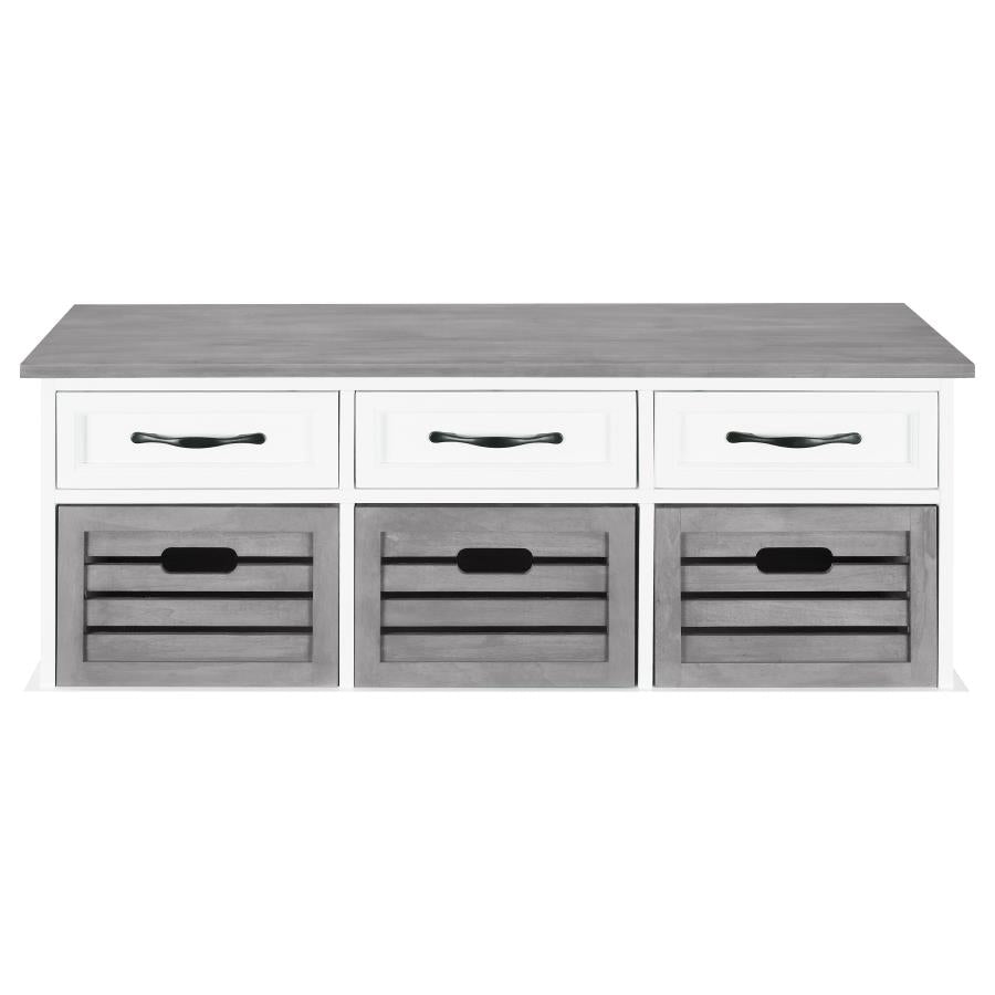 Alma Grey Storage Bench - furniture place usa