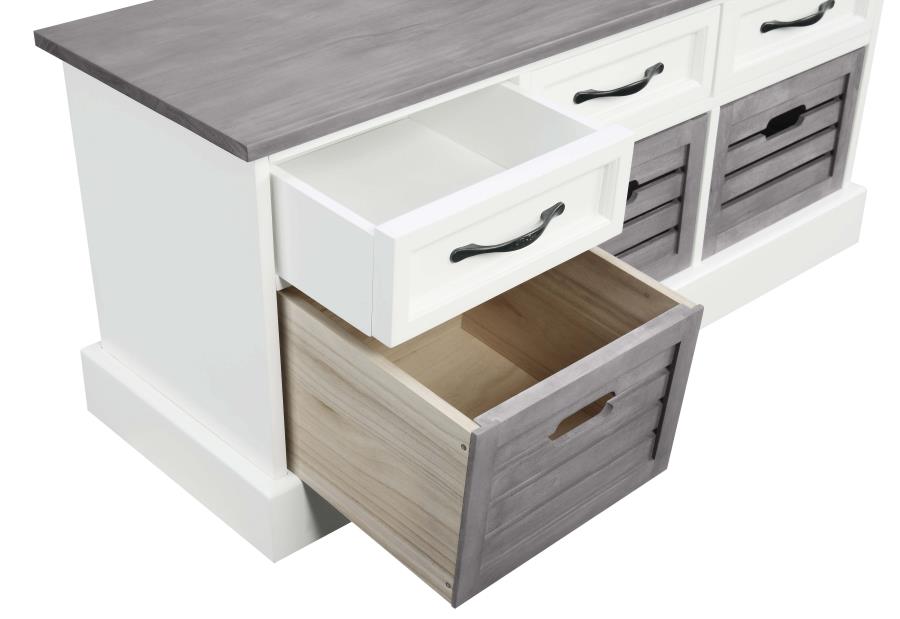 Alma Grey Storage Bench - furniture place usa