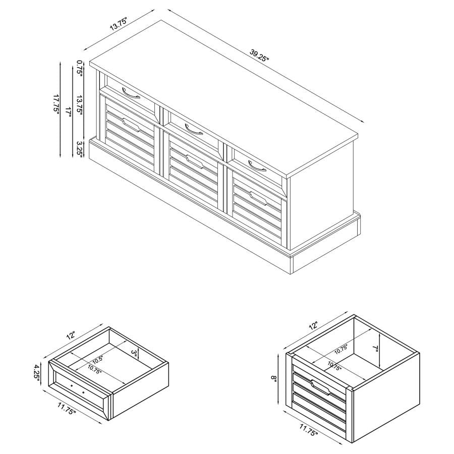 Alma Grey Storage Bench - furniture place usa