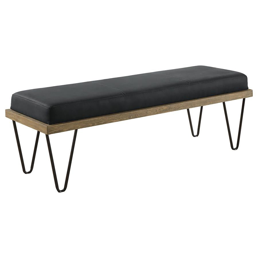 Chad Black Bench - furniture place usa