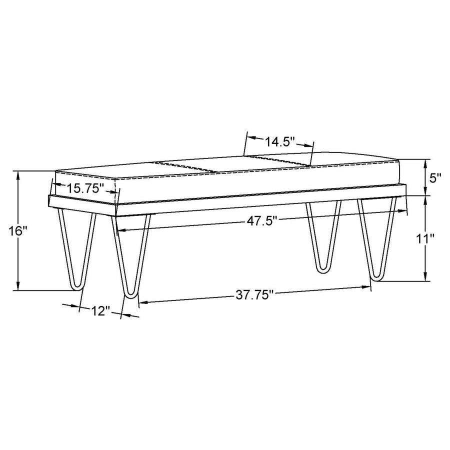 Chad Black Bench - furniture place usa