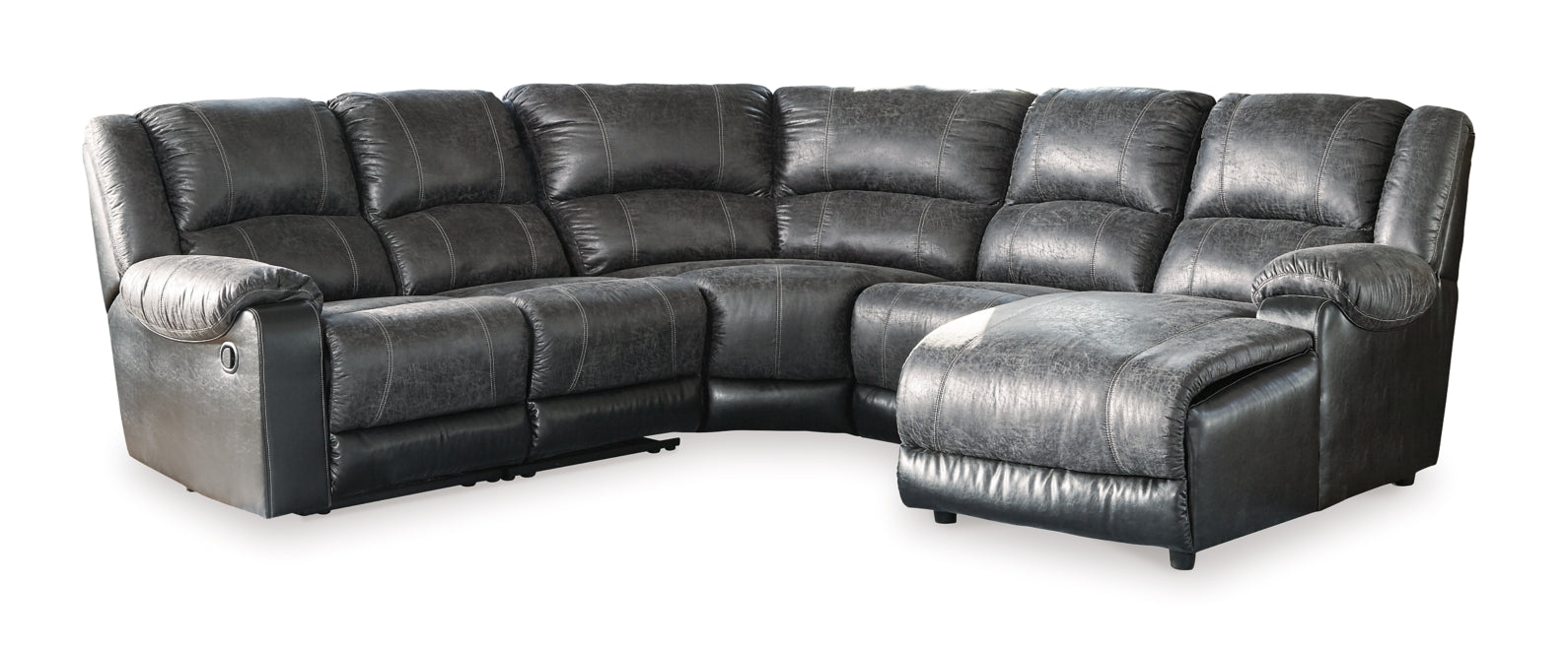 Nantahala 5-Piece Reclining Sectional with Chaise - furniture place usa