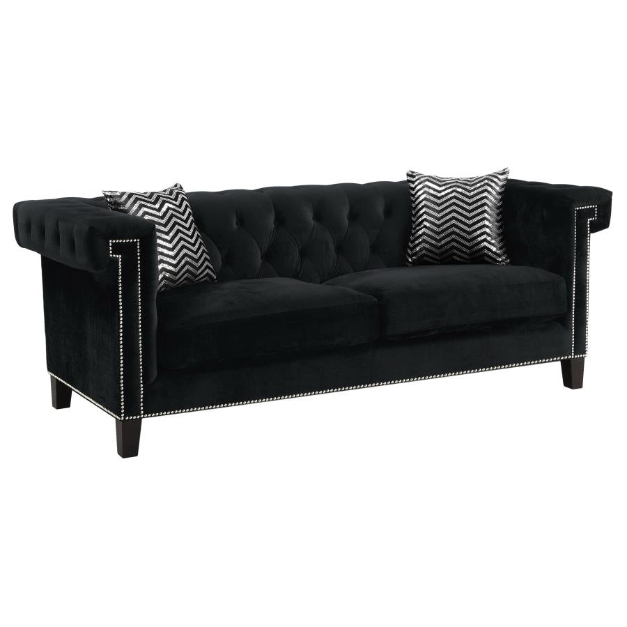 Reventlow Black 3 Pc Sofa Set - furniture place usa