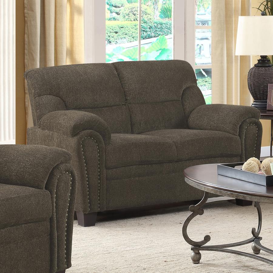 Clementine Brown Loveseat - furniture place usa