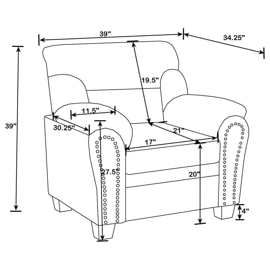 Clementine Brown Chair - furniture place usa