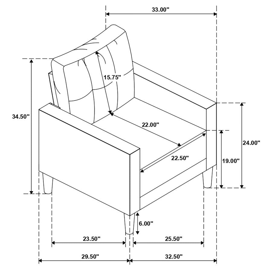 Bowen Grey Chair - furniture place usa