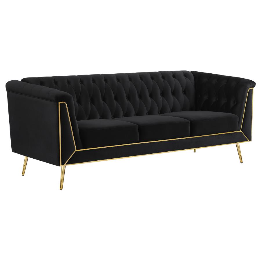 Holly Black Sofa - furniture place usa