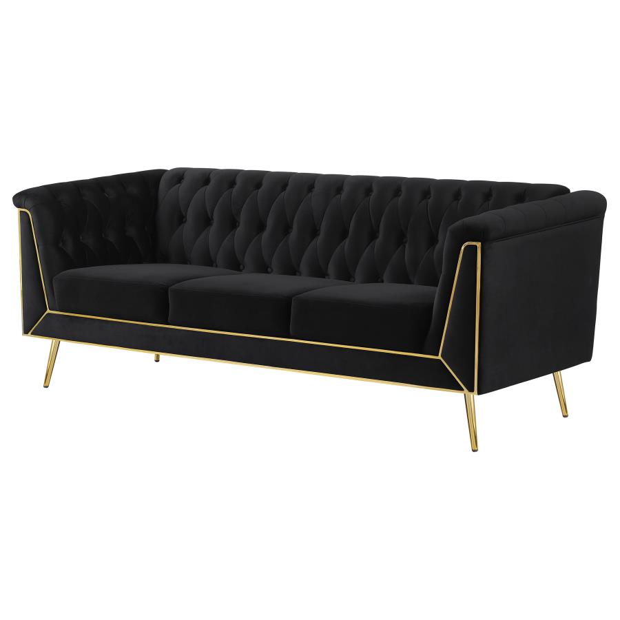 Holly Black Sofa - furniture place usa