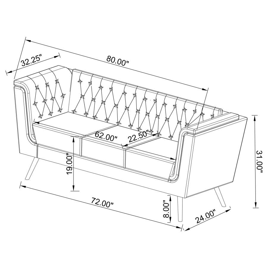 Holly Black Sofa - furniture place usa