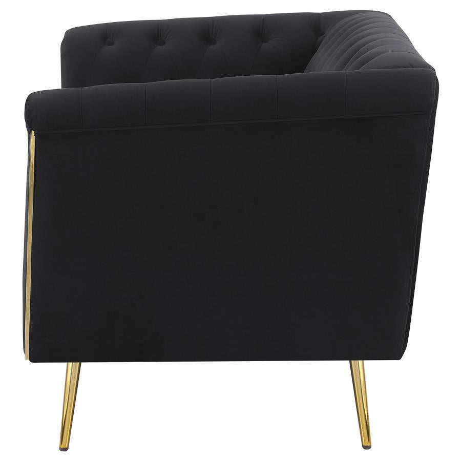 Holly Black Loveseat - furniture place usa