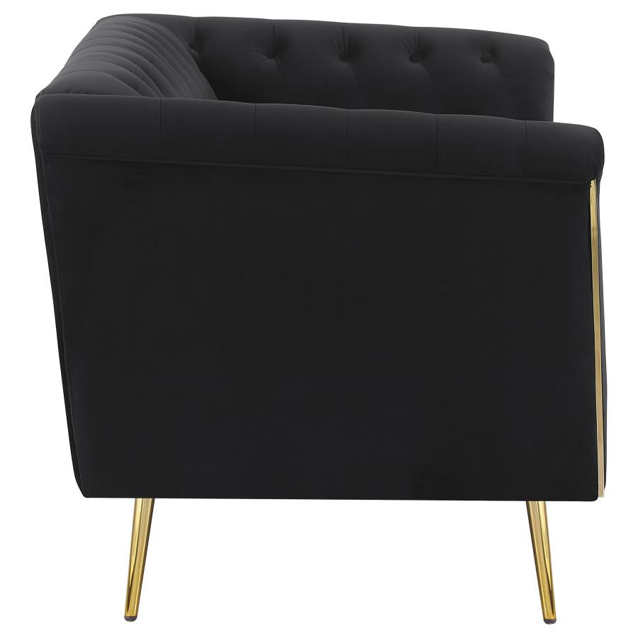 Holly Black Loveseat - furniture place usa