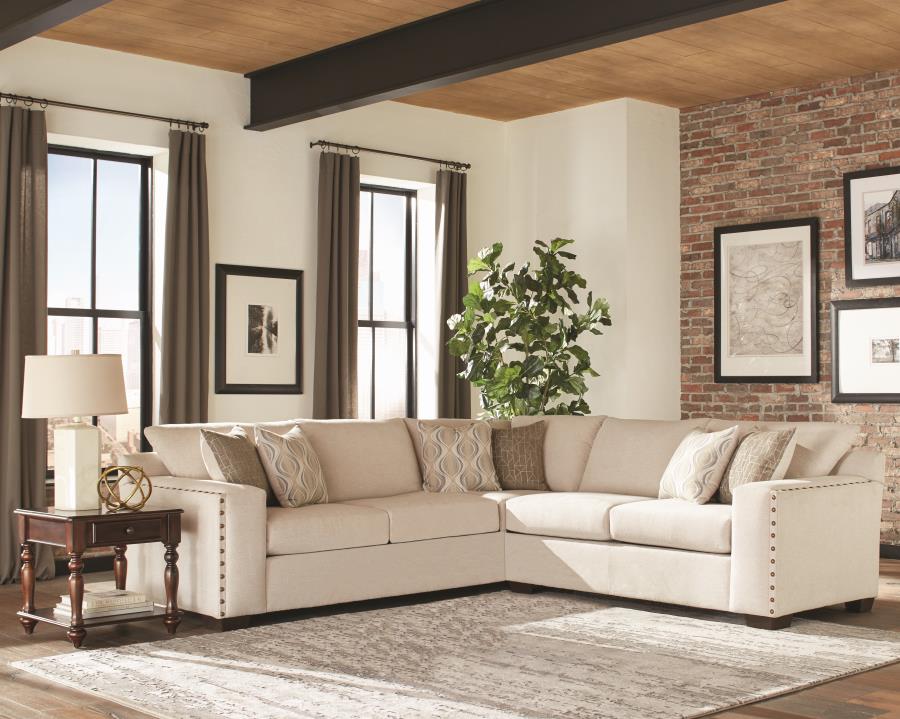 Aria Beige Sectional - furniture place usa