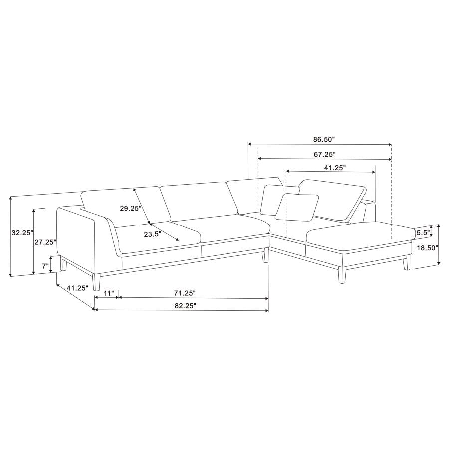 Persia Grey Sectional - furniture place usa