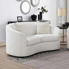 Rainn White Loveseat - furniture place usa