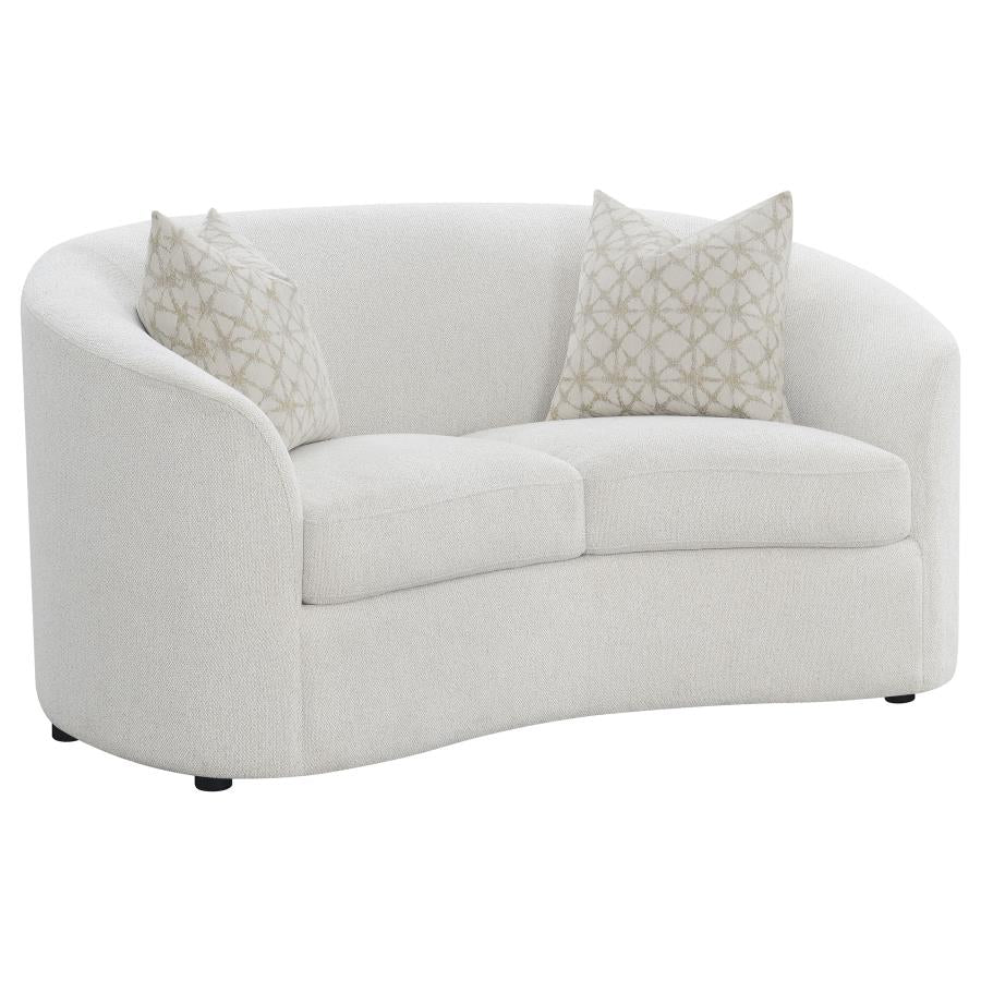 Rainn White Loveseat - furniture place usa